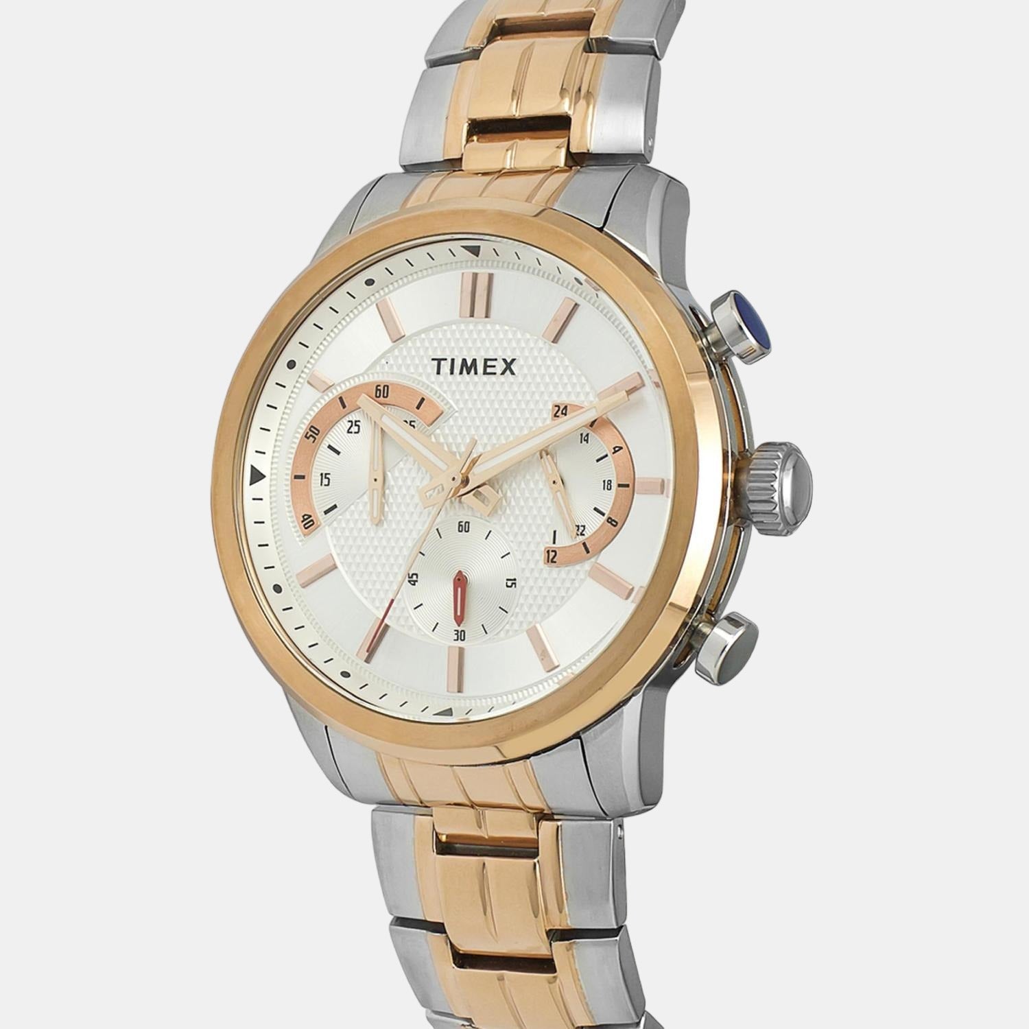 Timex Men Round Silver watch