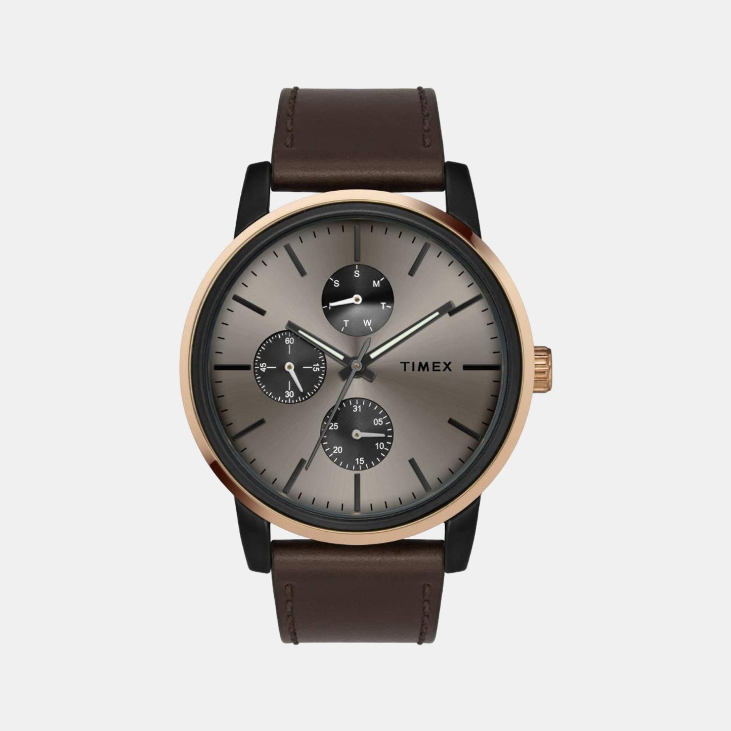 Male Brown Analog Leather Watch TWEG18903