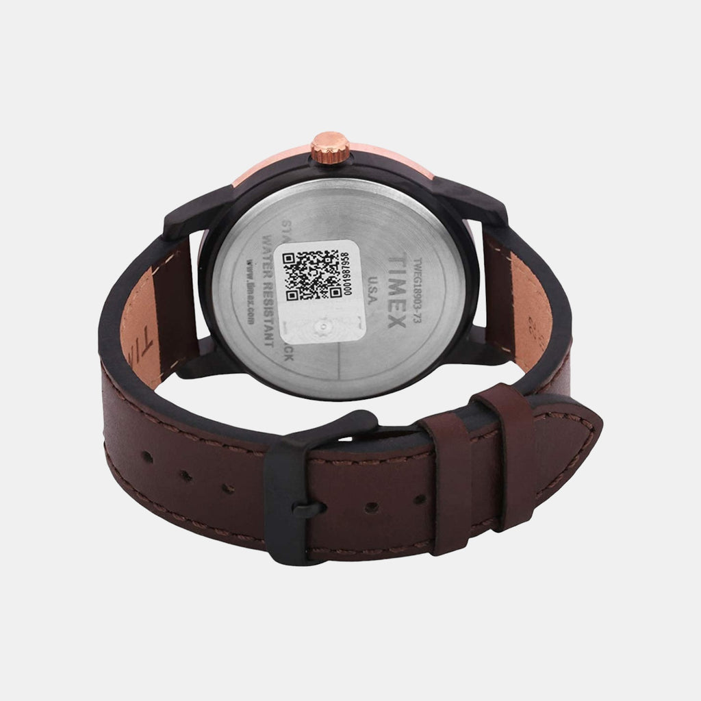 Timex Men Round Brown watch