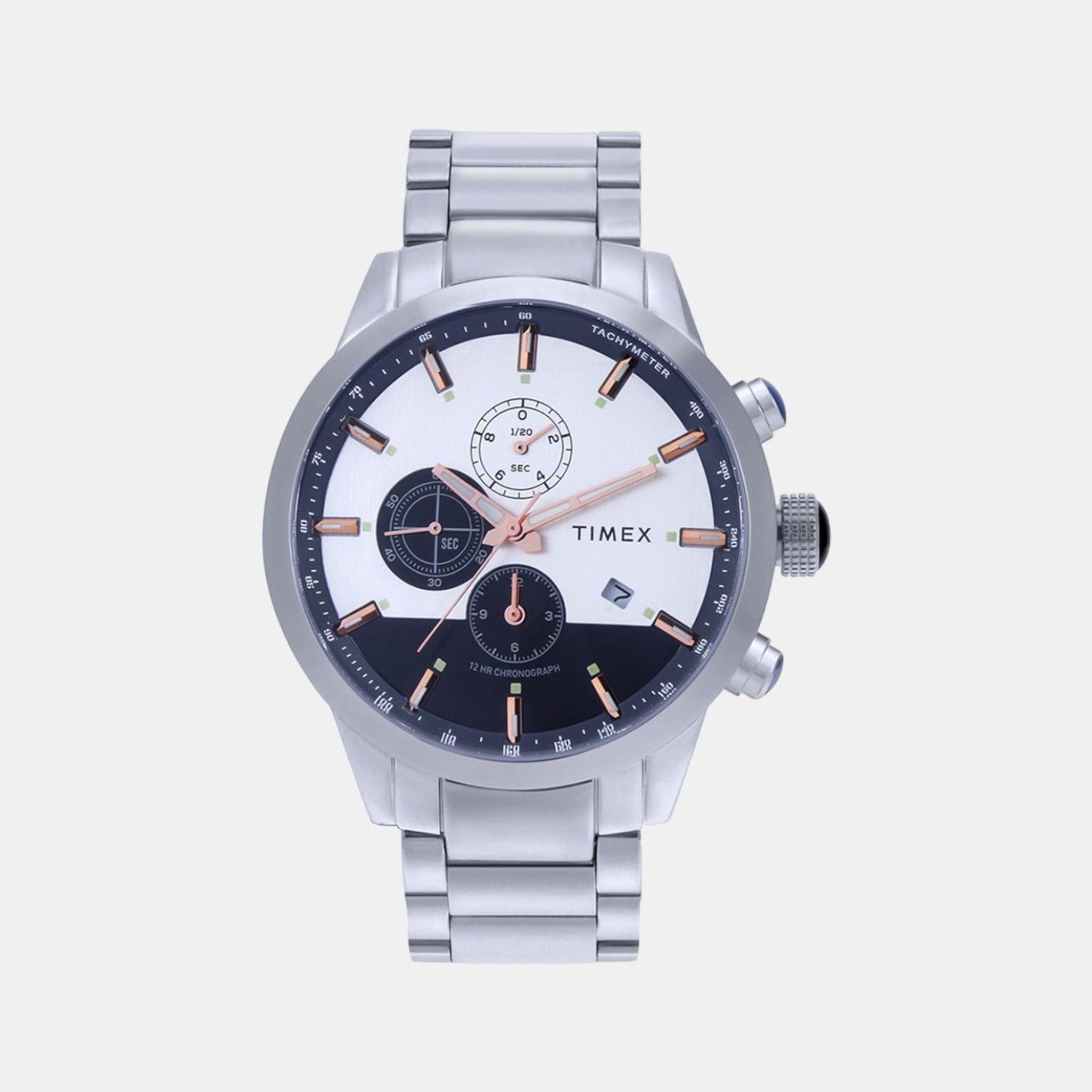 Timex Round Silver Chronograph watch