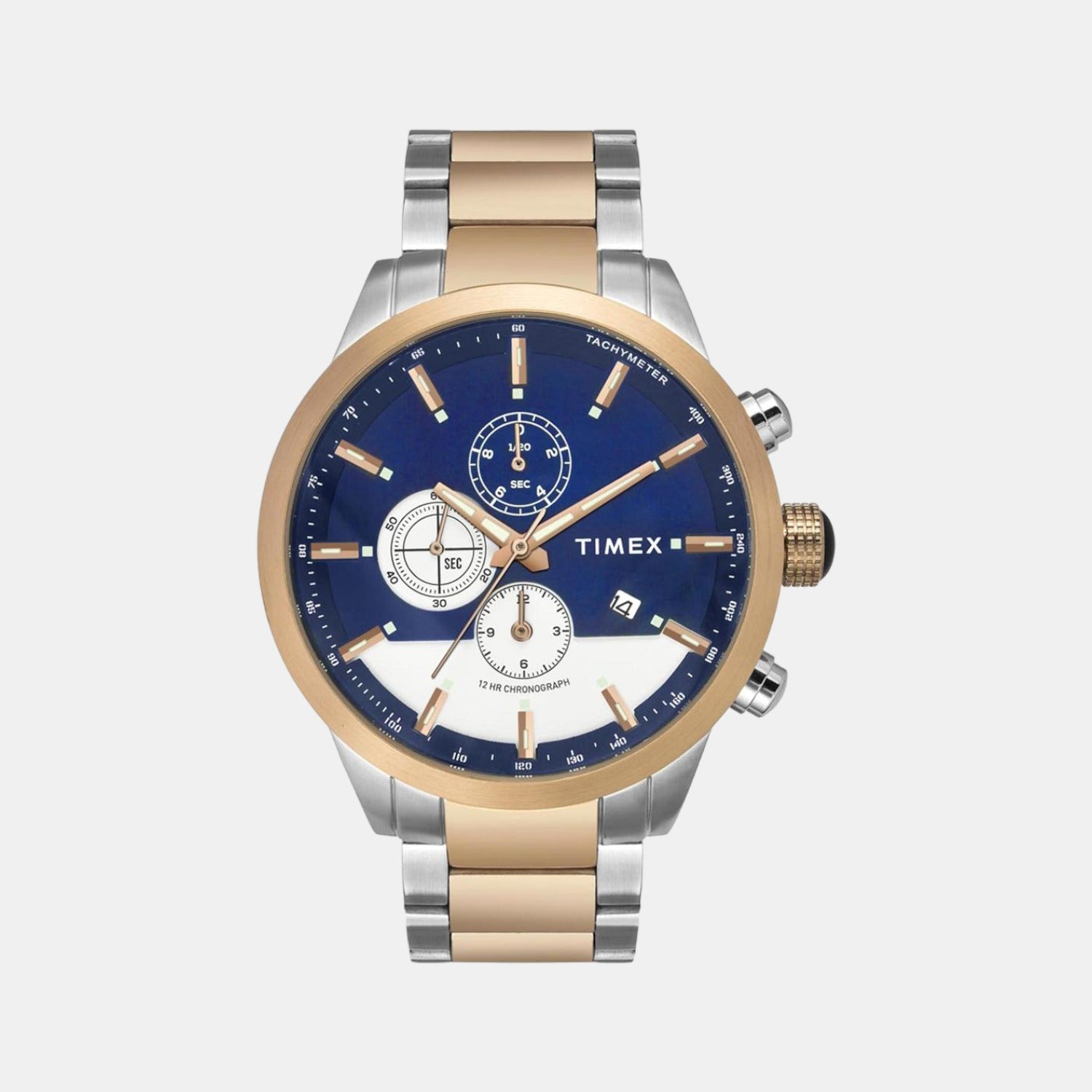 Timex Round Blue Chronograph watch