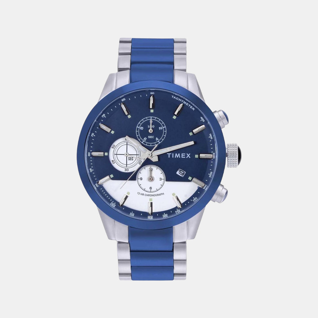 Timex Round Blue Chronograph watch