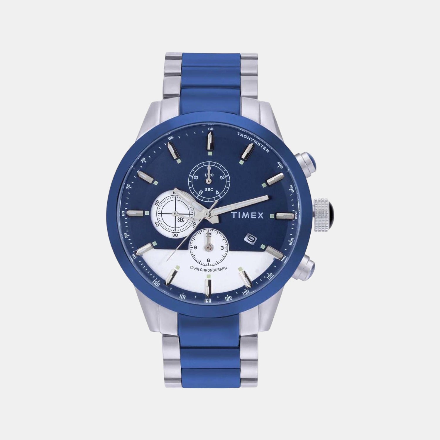 Timex Round Blue Chronograph watch