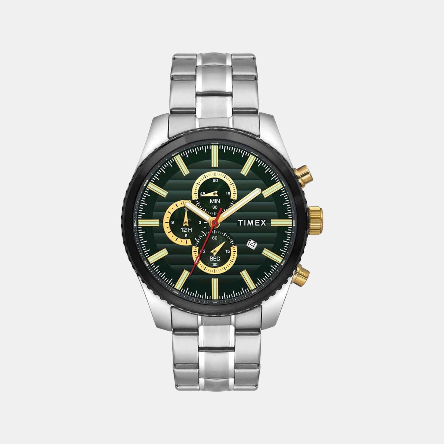 Timex Round Green Chronograph watch