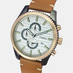 Timex Leather Silver watch
