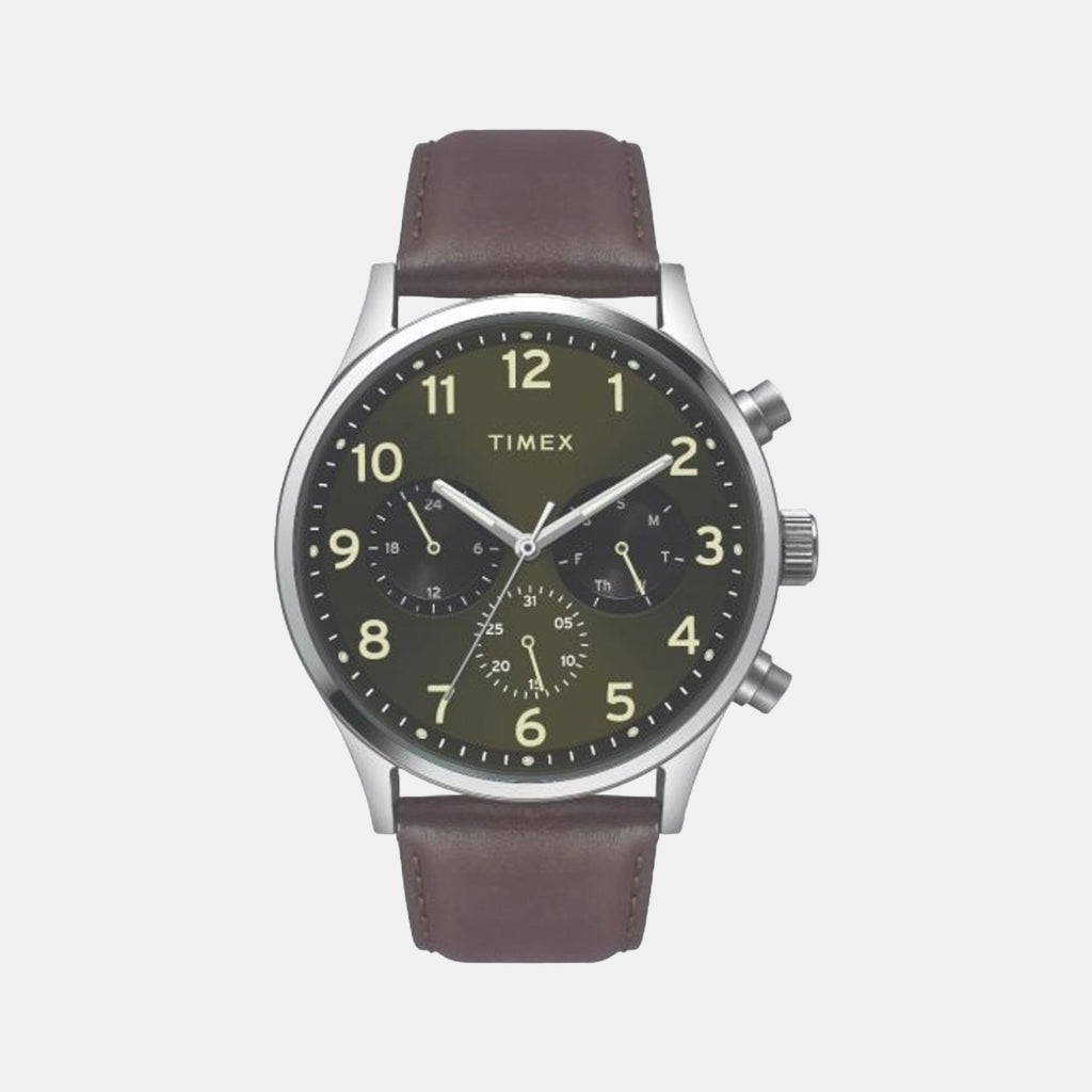 Timex Round Green Chronograph watch