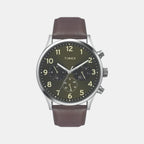 Timex Round Green Chronograph watch
