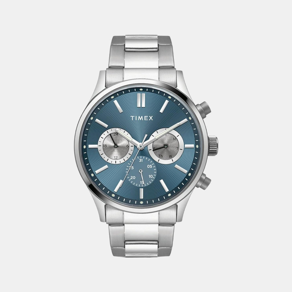 Timex Round Blue Chronograph watch