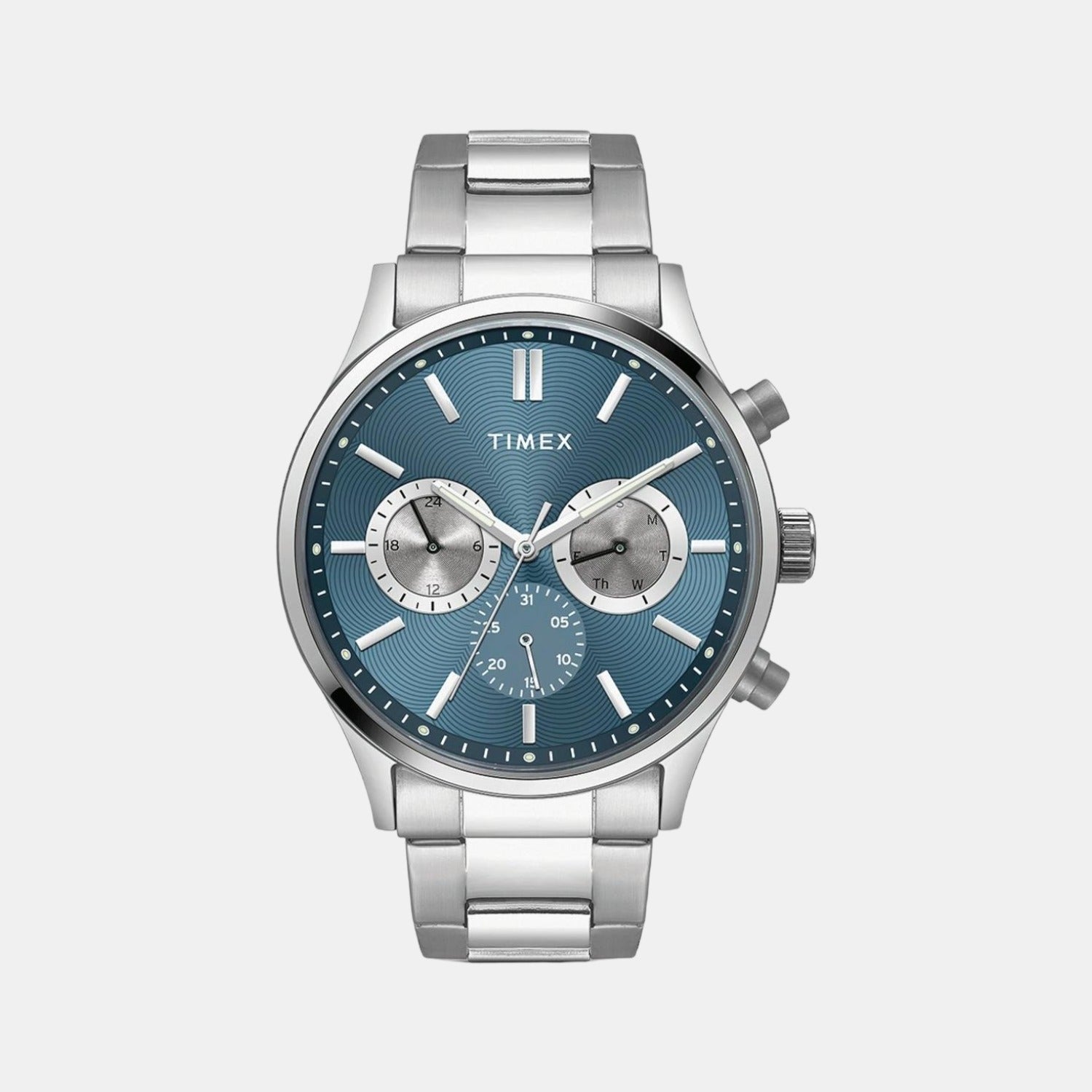 Timex Round Blue Chronograph watch