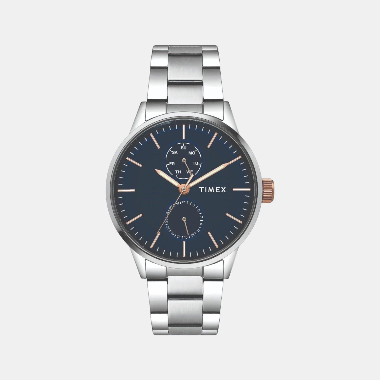 Timex Round Blue Chronograph watch