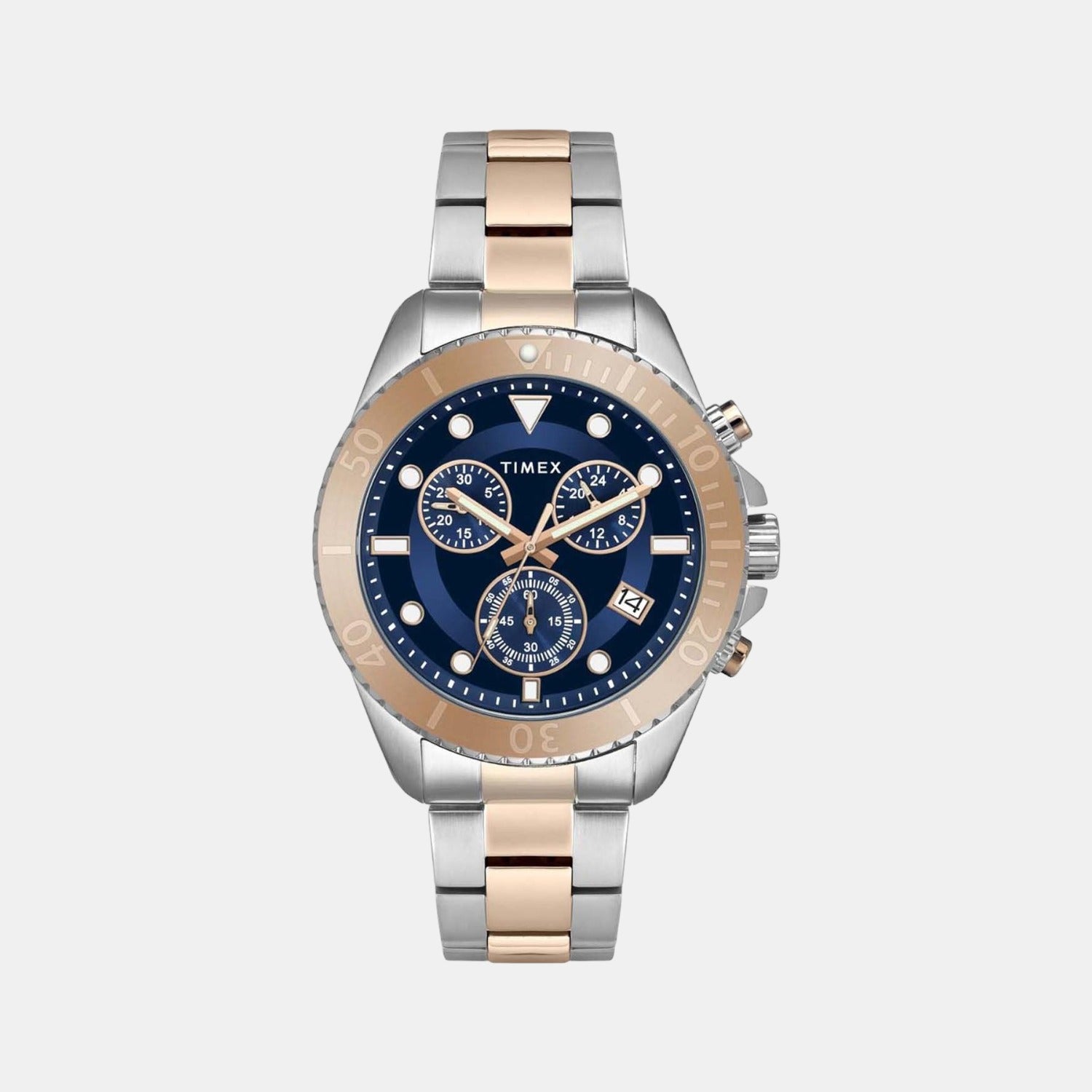Timex Round Blue Chronograph watch