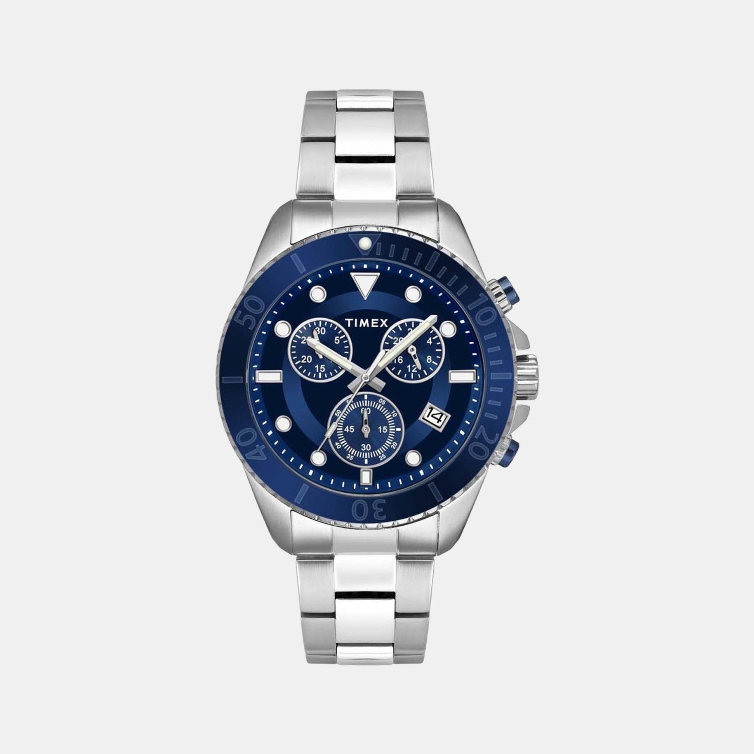 Timex Round Blue Chronograph watch
