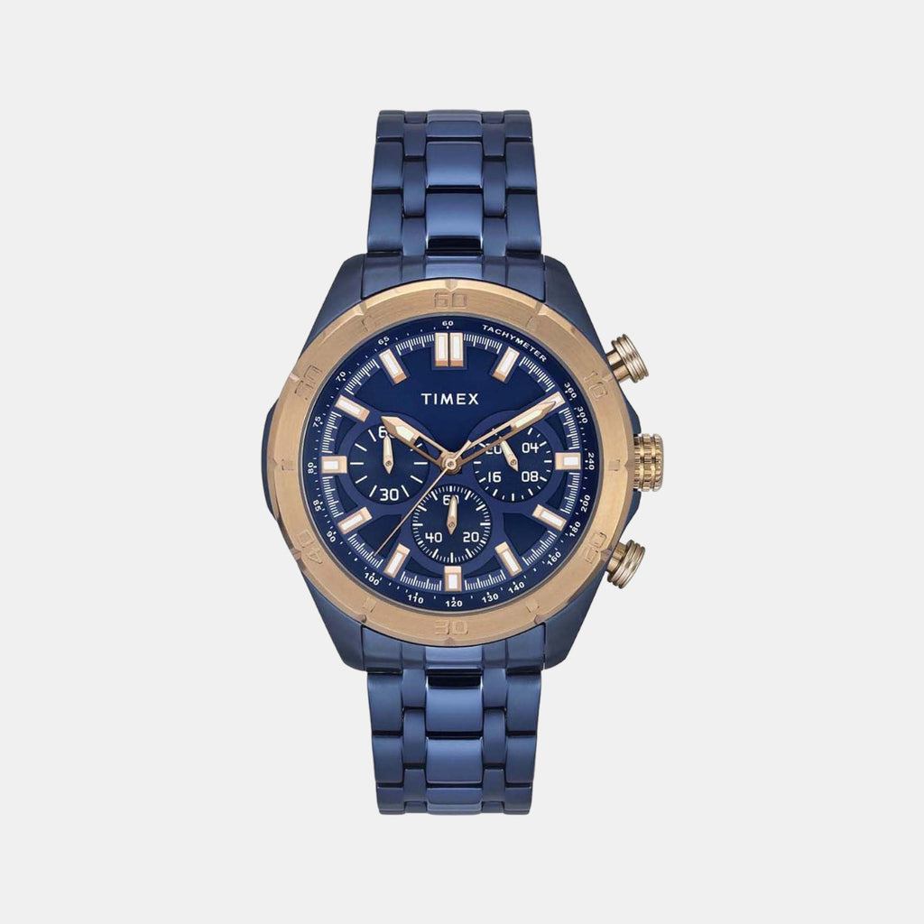 Timex Round Blue Chronograph watch