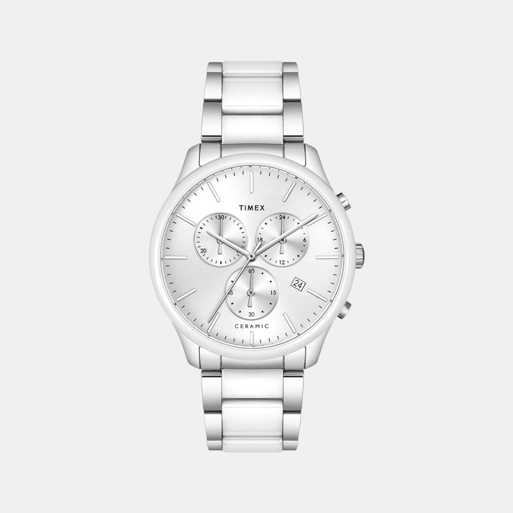 Timex Round Silver Chronograph watch