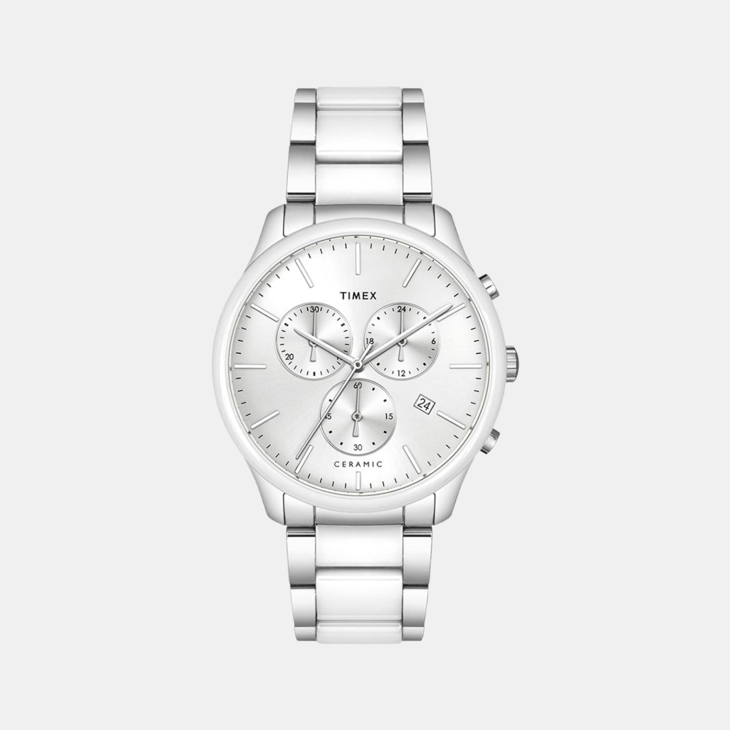 Timex Round Silver Chronograph watch