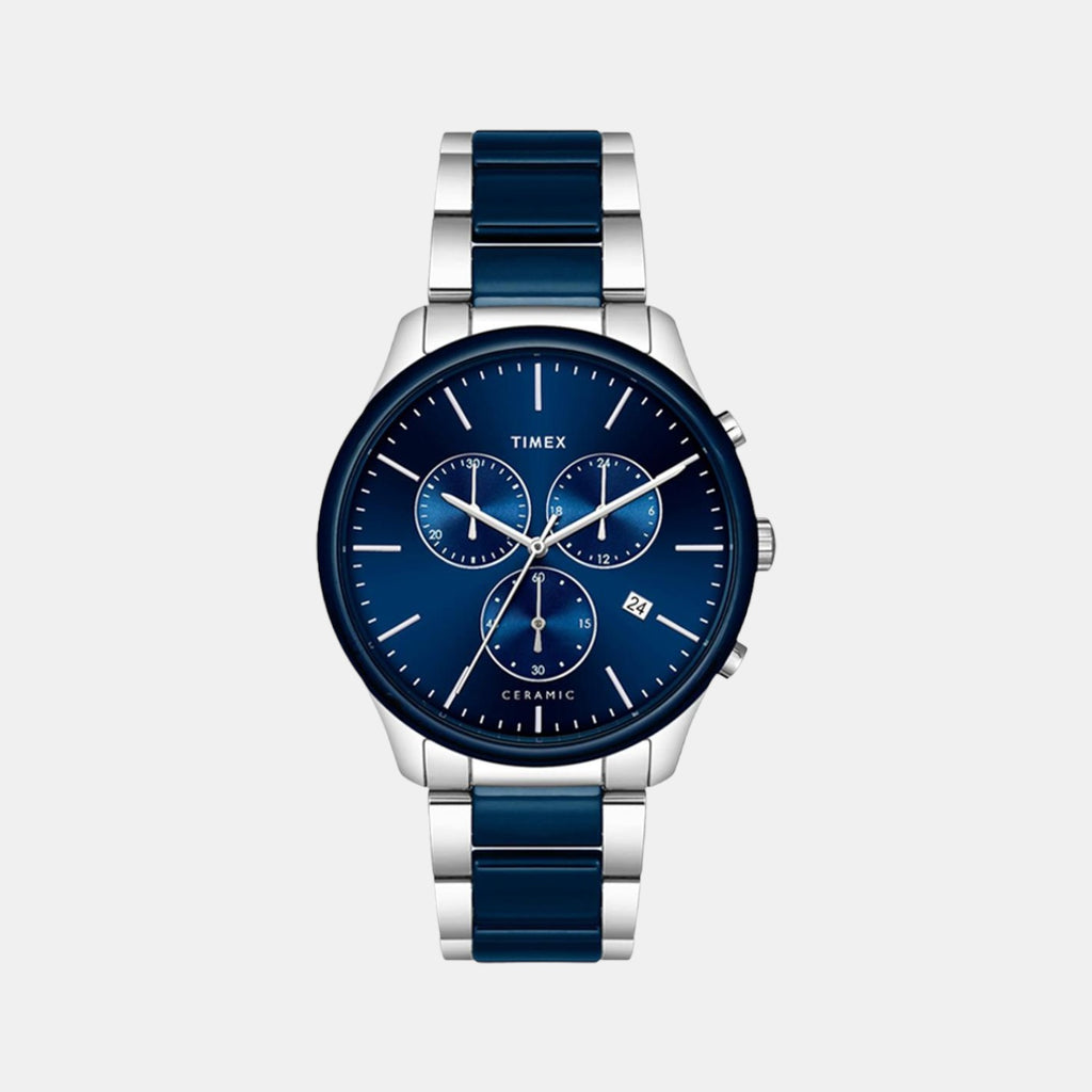 Timex Round Blue Chronograph watch