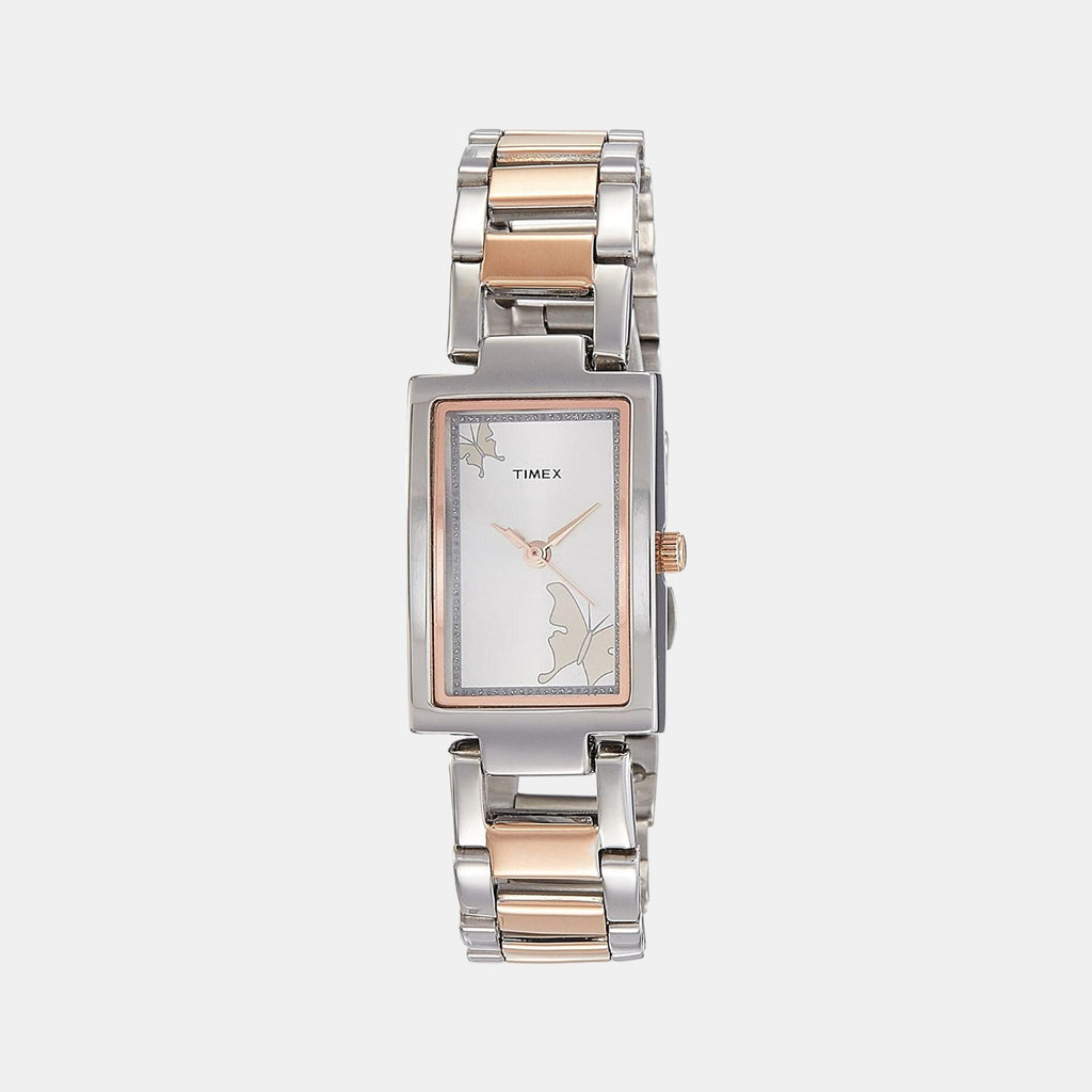 Timex Rectangular Silver Analog watch