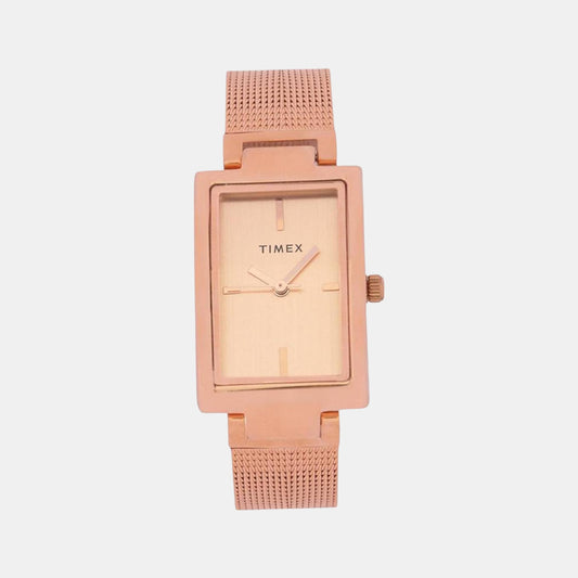 Female Rose Gold Analog Stainless Steel Watch TWEL11309