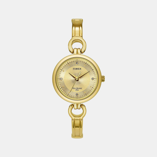 Female Gold Analog Stainless Steel Watch TWEL11423