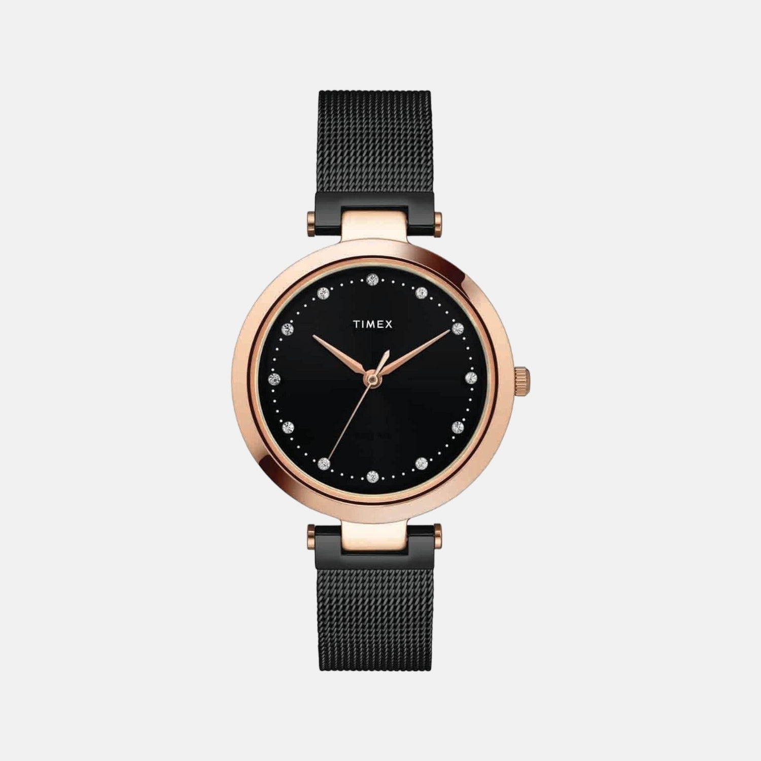 Timex black best sale and gold watch