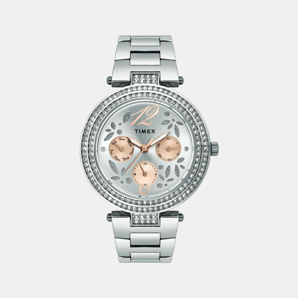 Timex Round Silver Chronograph watch