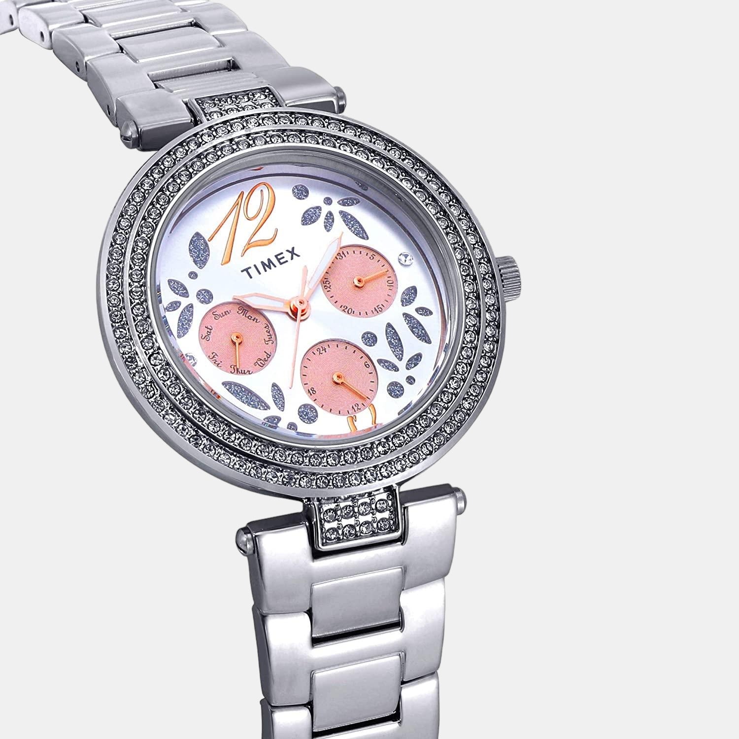 Timex Women Round Silver watch