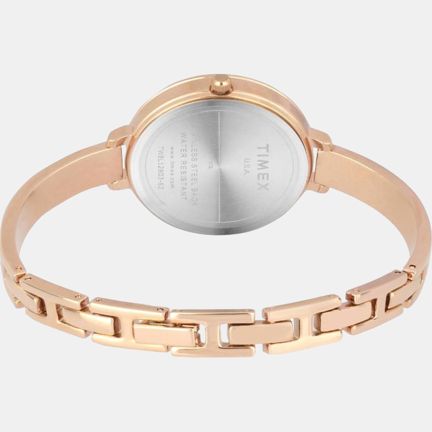Timex Women Round Rose Gold watch