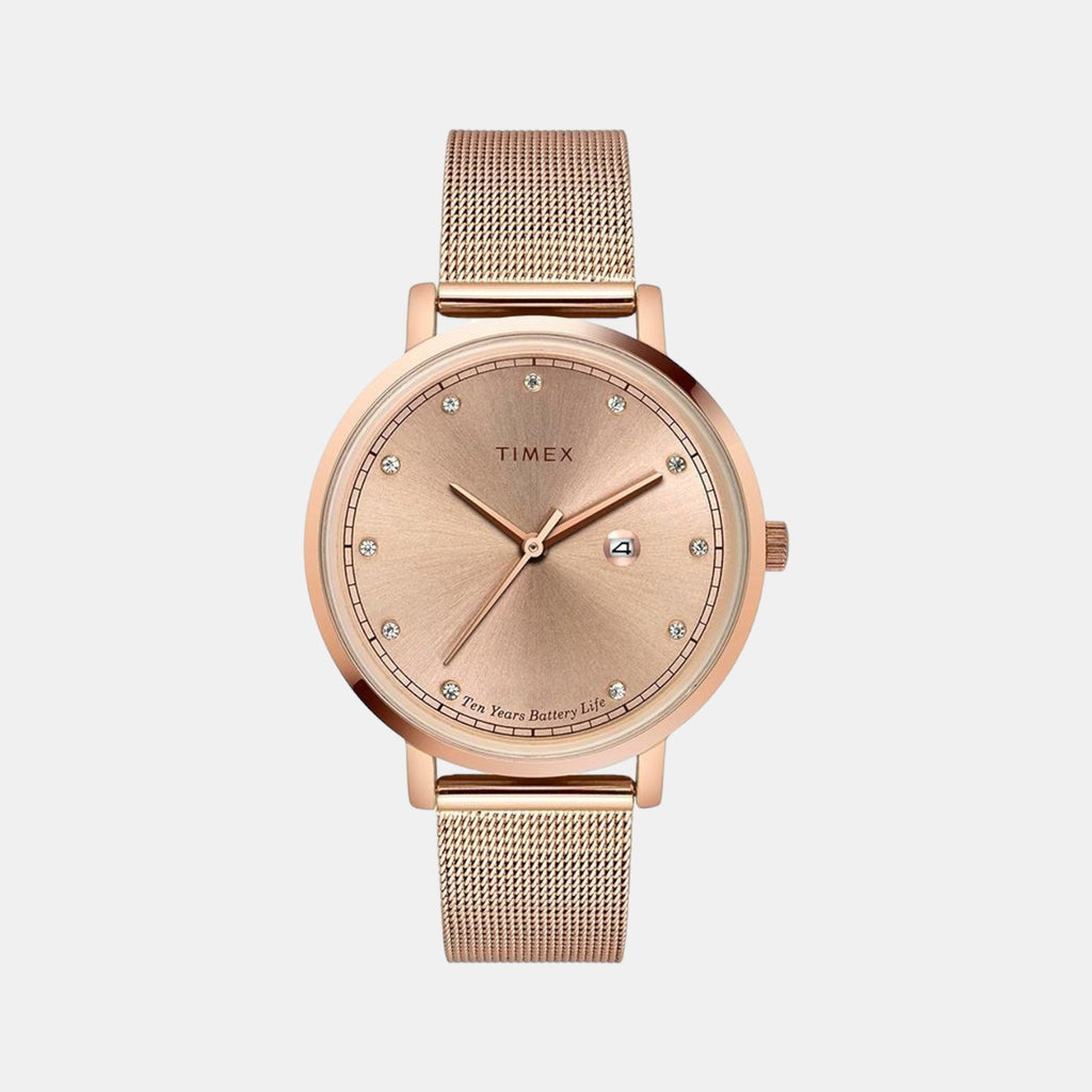 Timex Round Rose Gold Analog watch