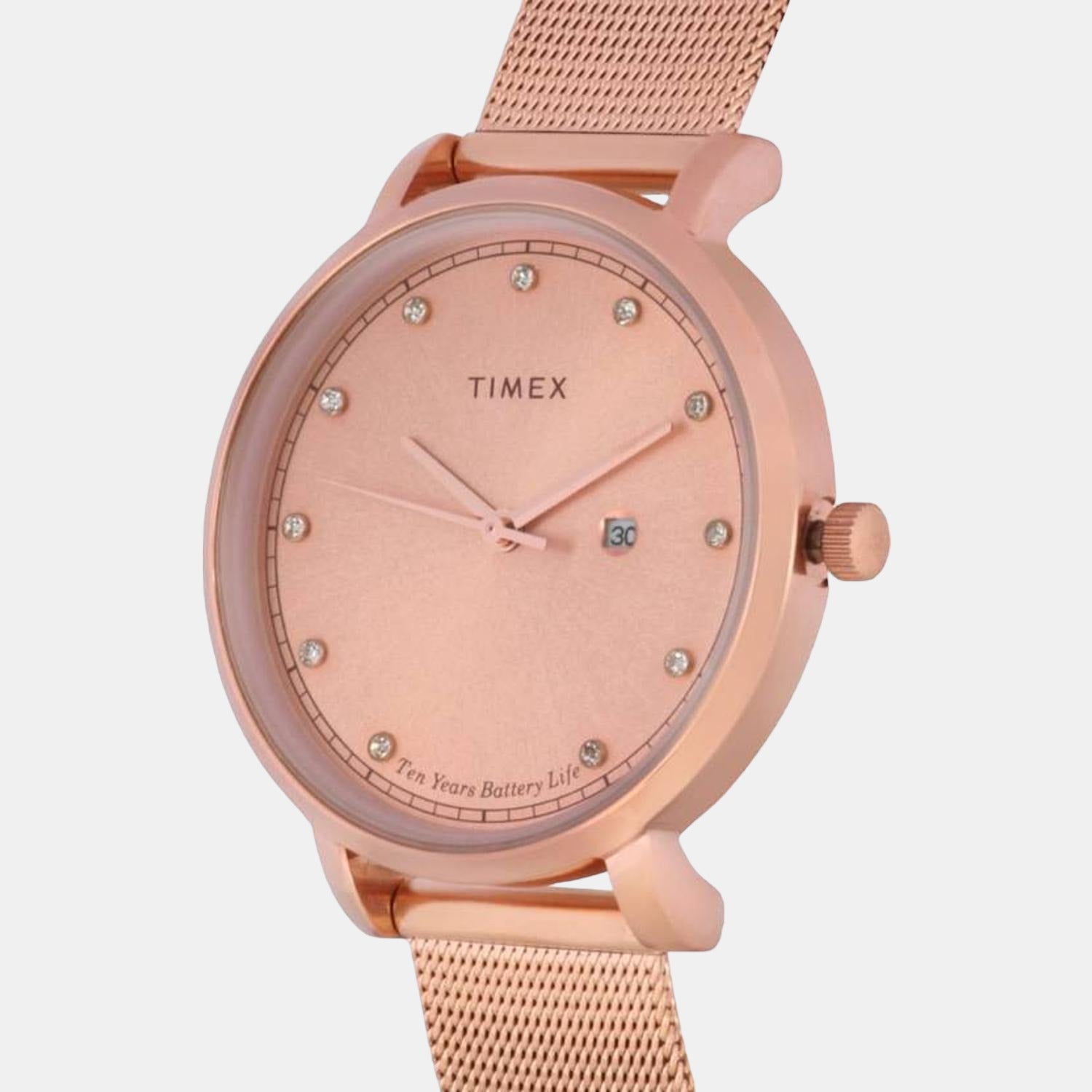 Timex Women Round Rose Gold watch