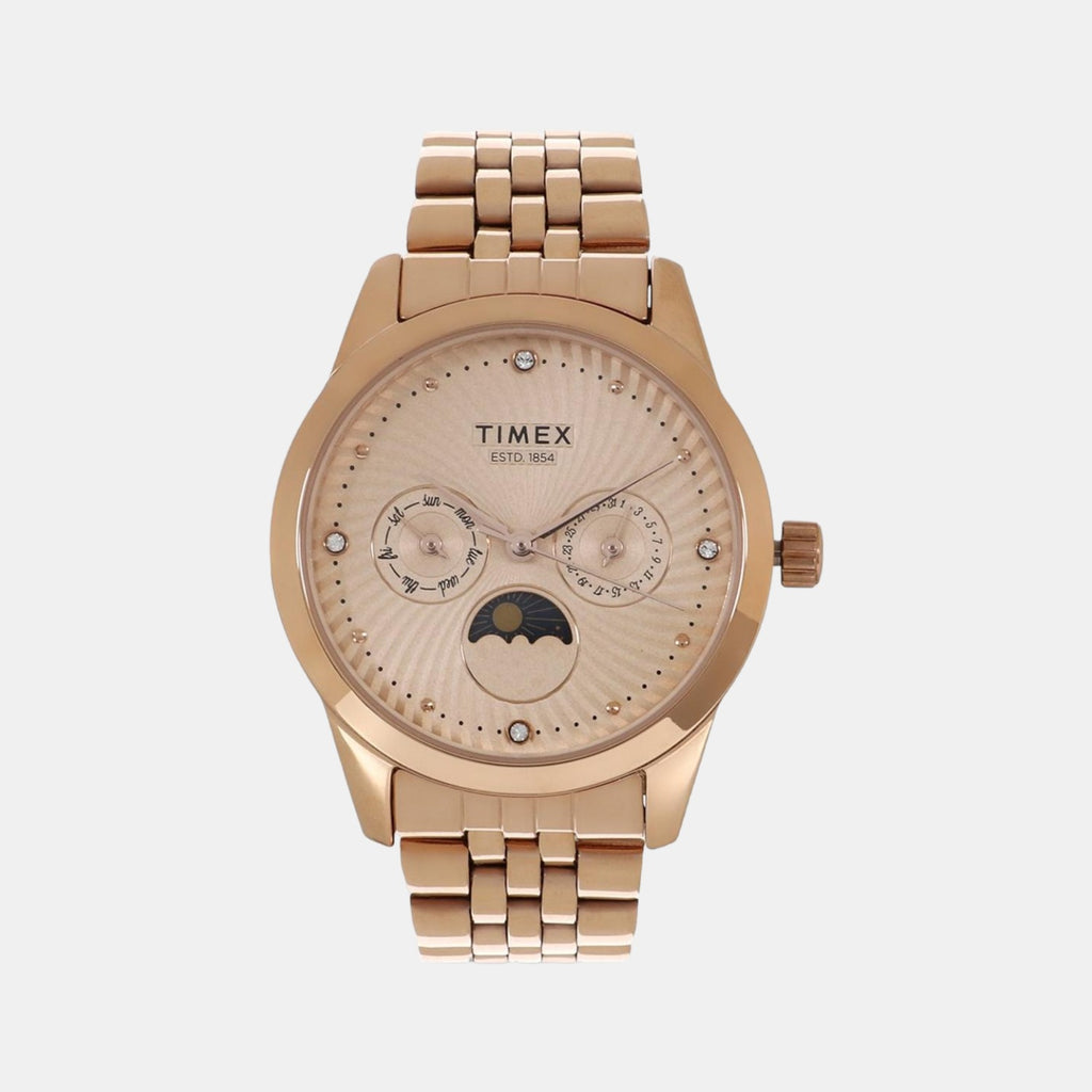 Timex Round Rose Gold Chronograph watch