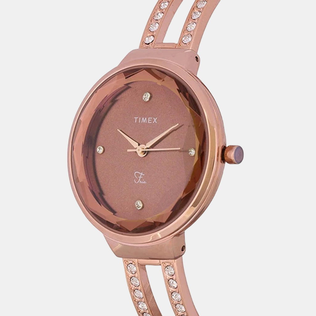 Timex Women Round Brown watch