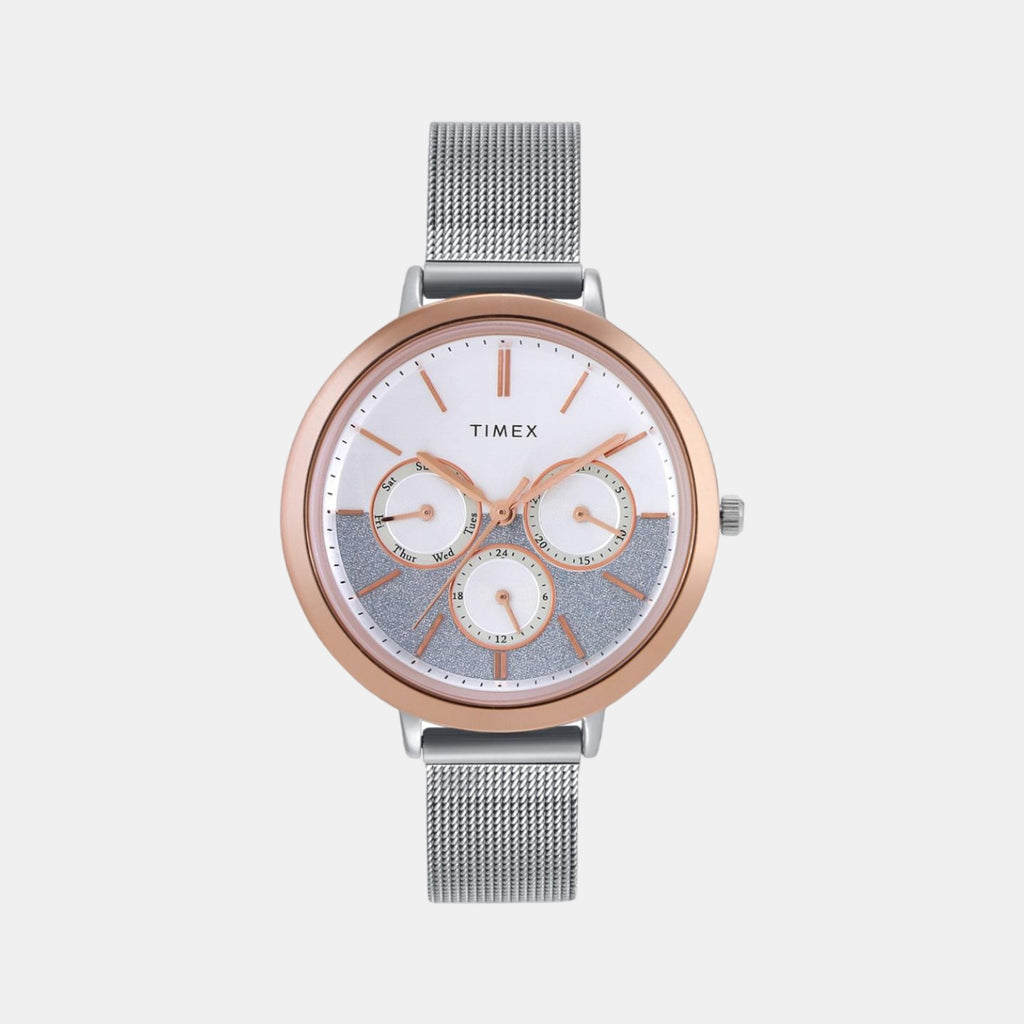 Timex Round Silver Chronograph watch