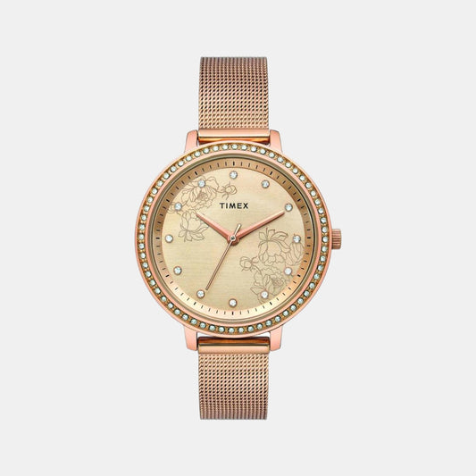 Female Rose Gold Analog Stainless Steel Watch TWEL14701