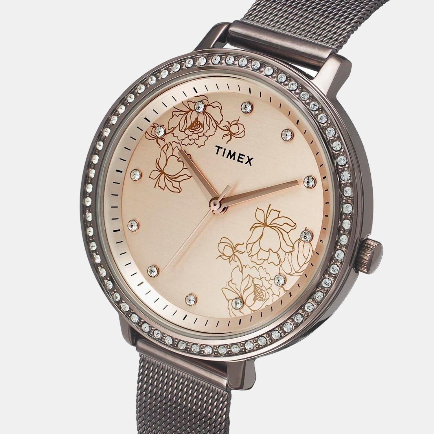 Timex Women Round Rose Gold watch