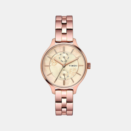 Female Rose Gold Analog Stainless Steel Watch TWEL14803