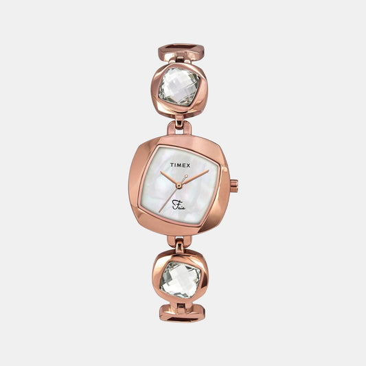 Female White Analog Stainless Steel Watch TWEL15000