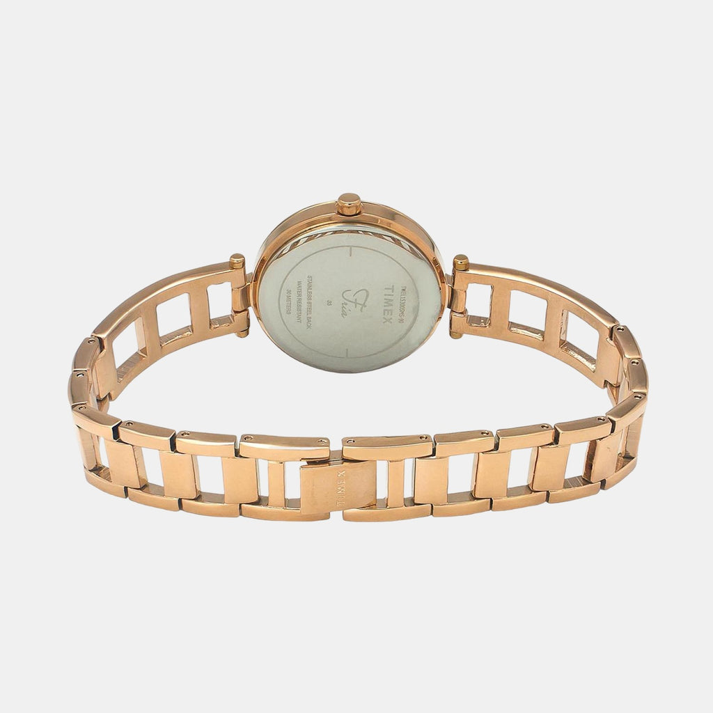 Timex Women Round Rose Gold watch