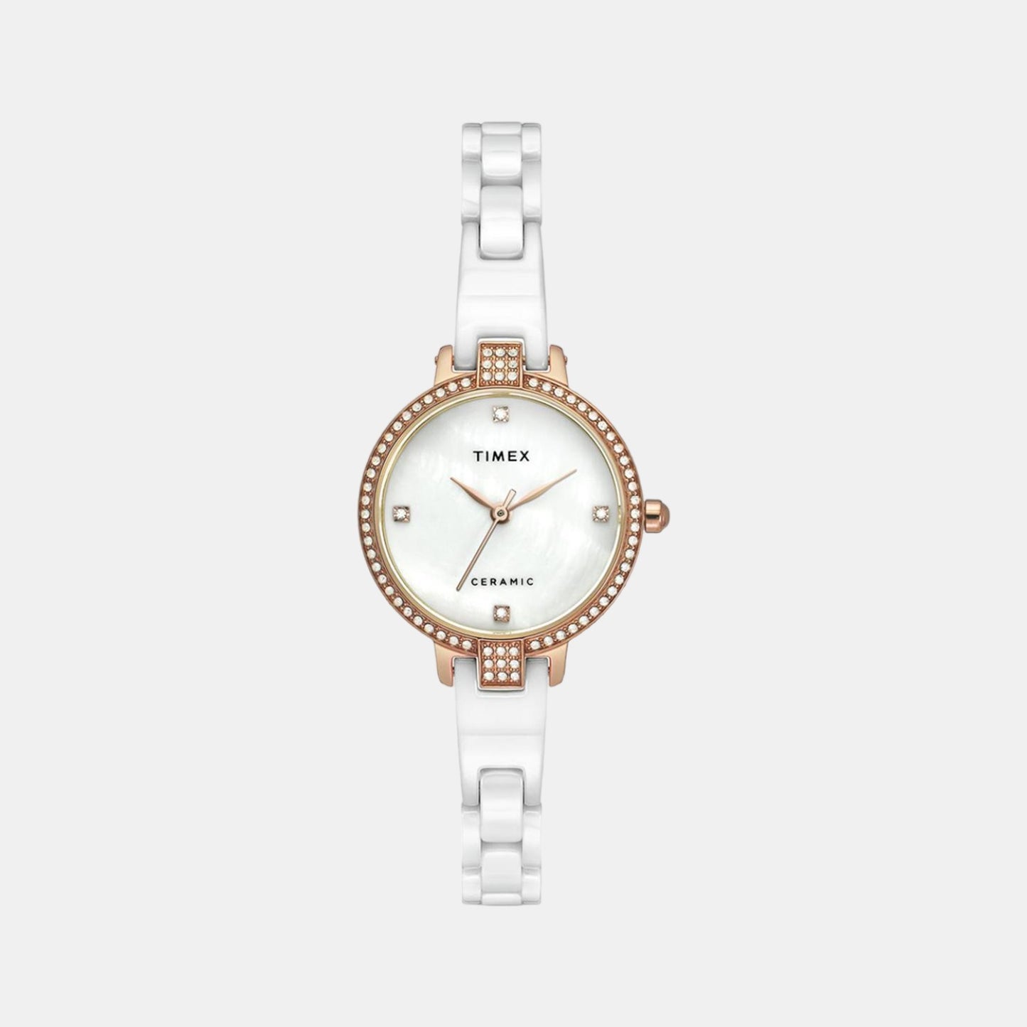 Female White Analog Ceramic Watch TWEL15700