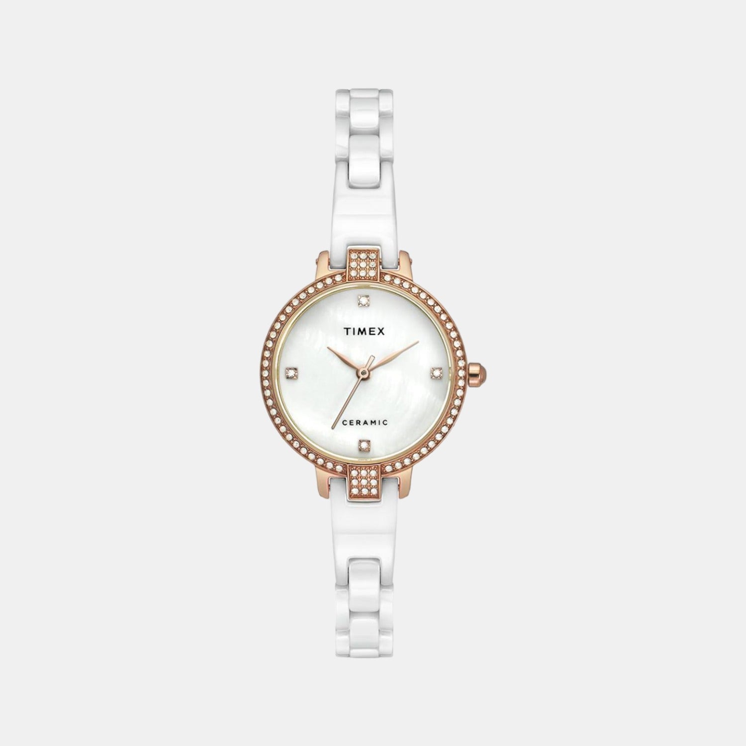 Female White Analog Ceramic Watch TWEL15700