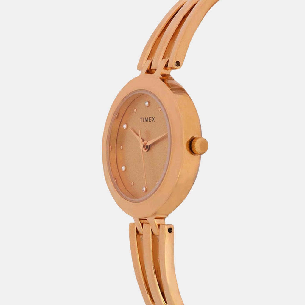 Timex Women Round Gold watch