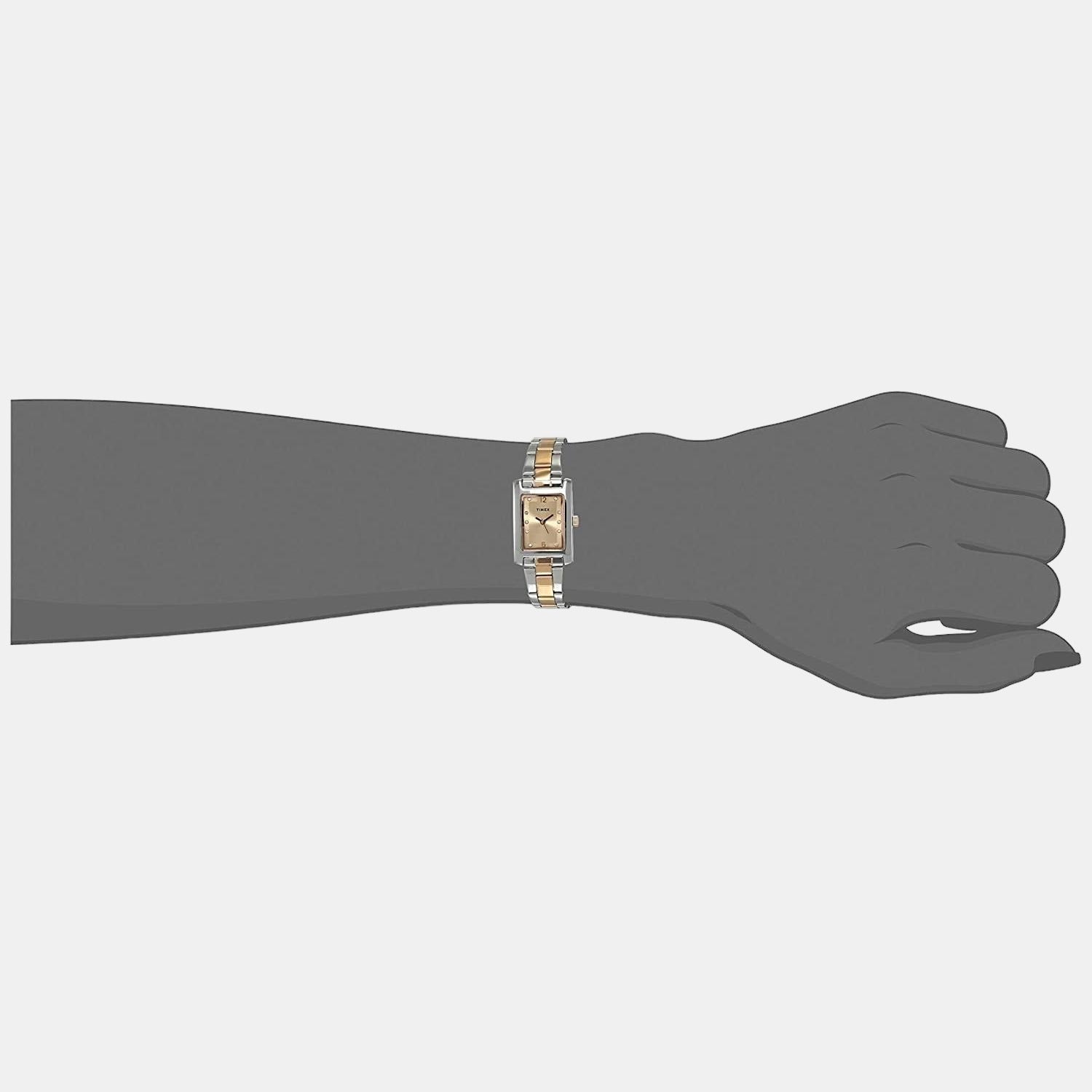 Timex Women Rectangular Rose Gold watch