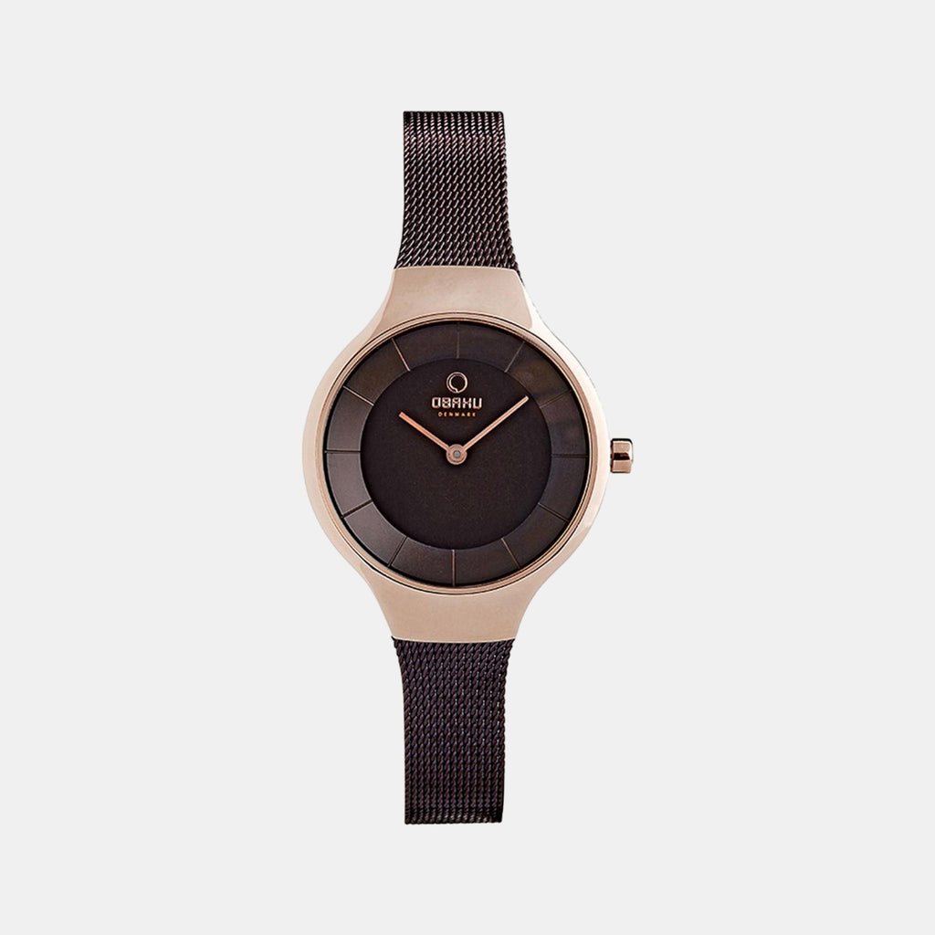 Obaku Round Brown Analog watch