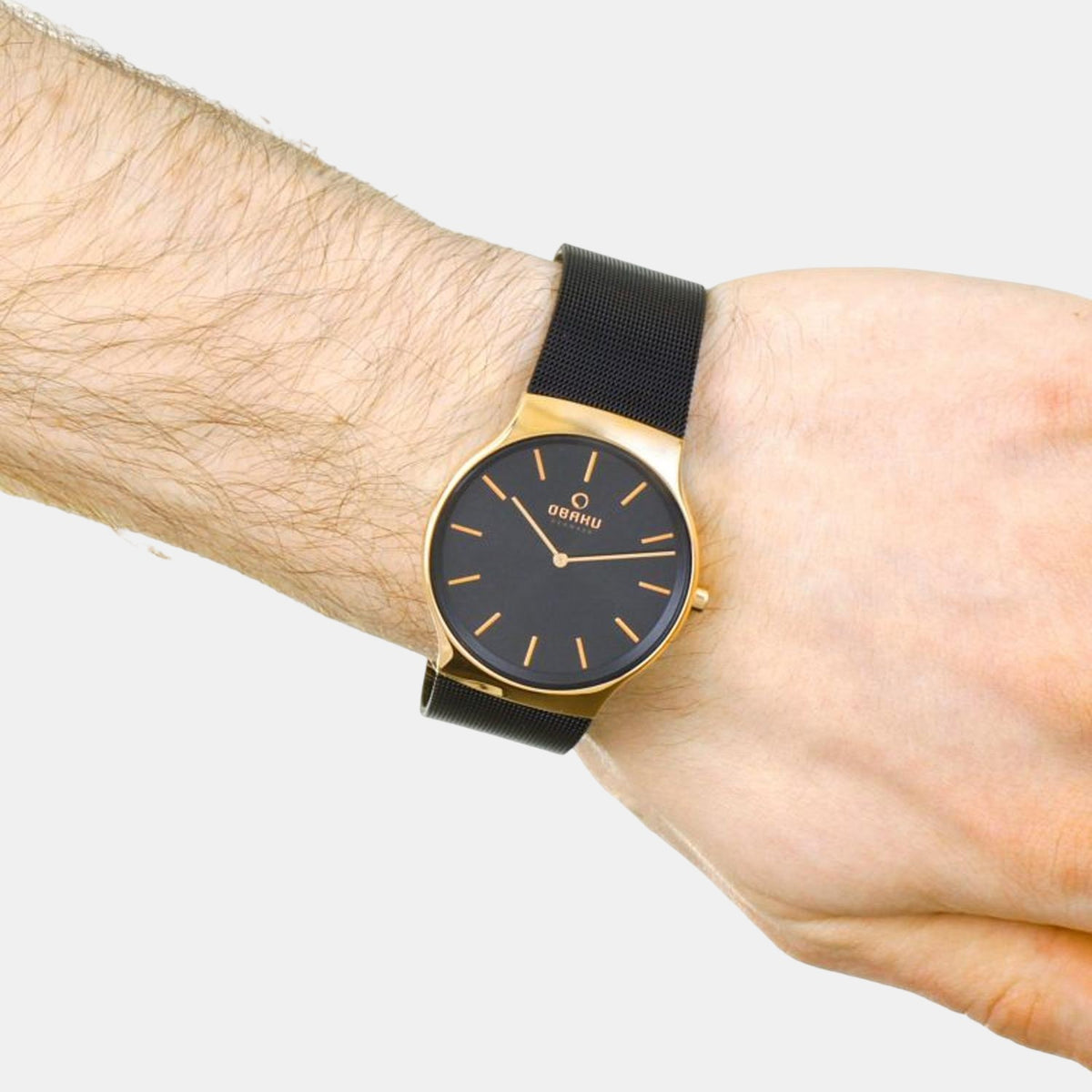 Obaku Men Round Black watch
