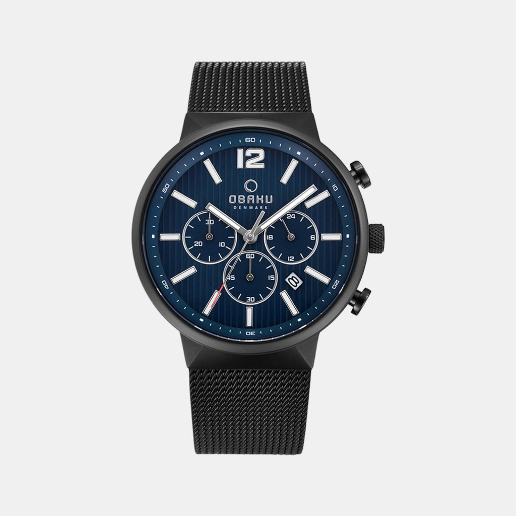 Obaku Round Blue Chronograph watch