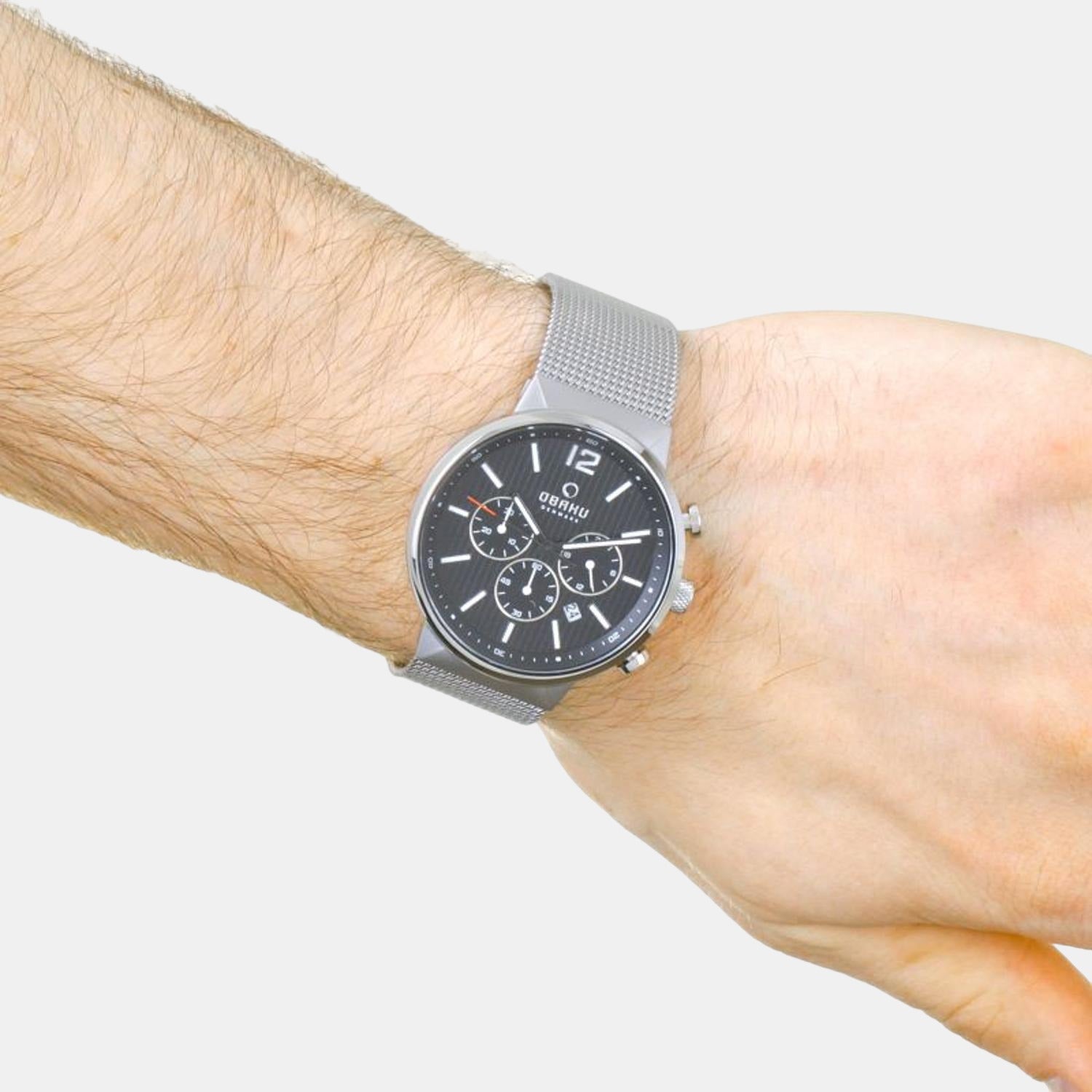 Obaku Men Round Black watch