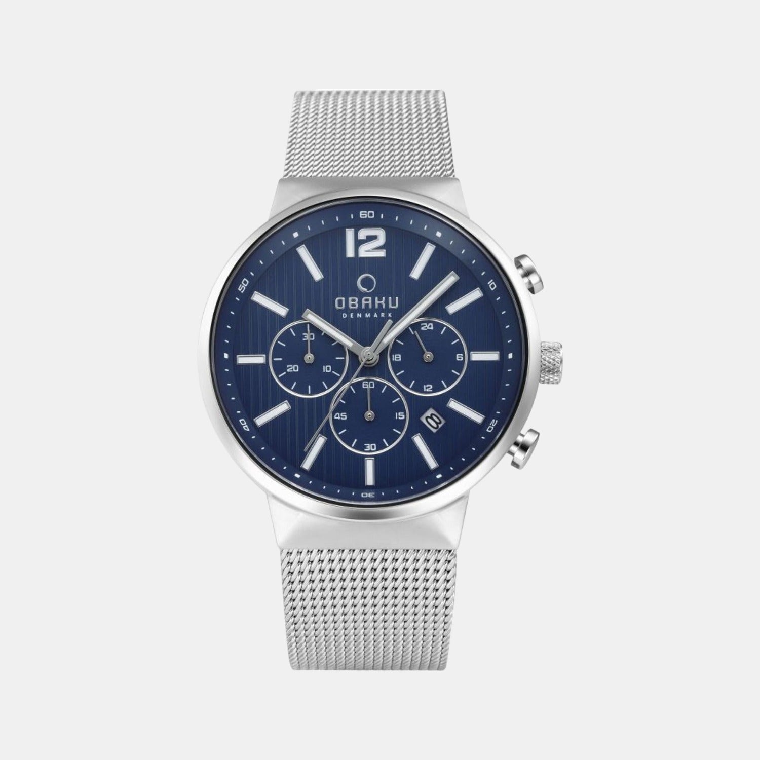 Obaku Round Blue Chronograph watch