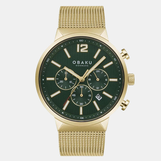 Male Green Analog Stainless Steel Watch V180GCGEMG