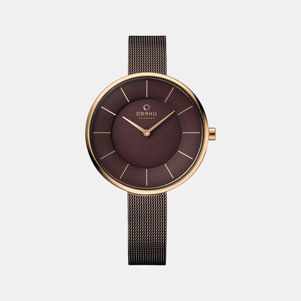 Obaku Round Brown Analog watch