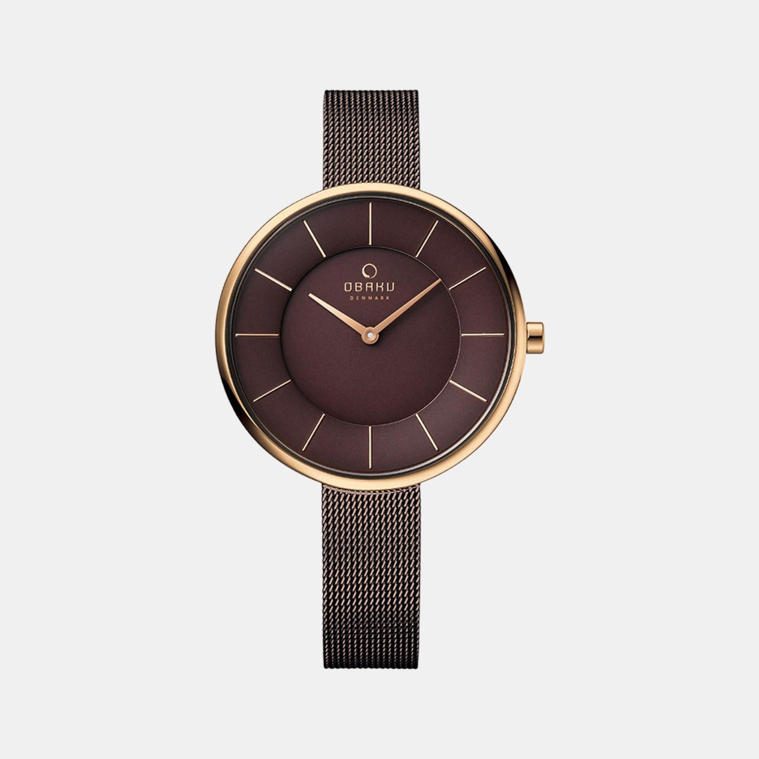 Obaku Round Brown Analog watch