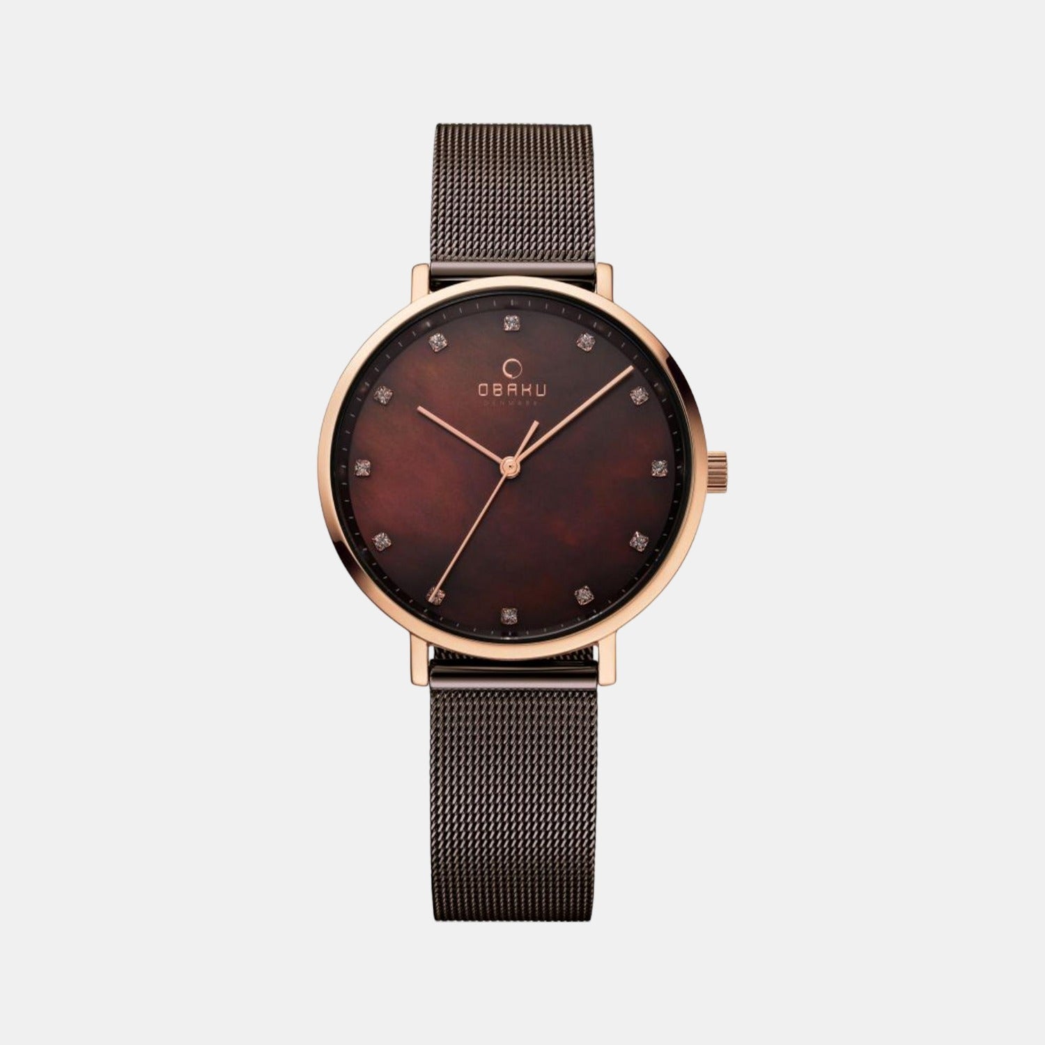 Obaku Round Brown Analog watch
